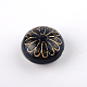 Flat Round with Flower Plating Acrylic Beads(PACR-Q102-213B)-1