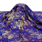 Flower Pattern Polyester Fabric, Clothing Accessories, Dark Slate Blue, 760x0.4mm, 1m/pc(DIY-WH0504-904C)
