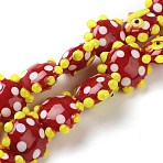 Handmade Lampwork Beads, Flower, Duck, Bumpy, Red, 21x19x10mm, Hole: 2mm(X1-LAMP-J092-01E)