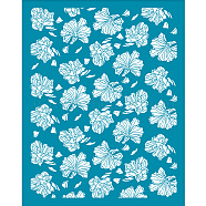 Silk Screen Printing Stencil, for Painting on Wood, DIY Decoration T-Shirt Fabric, Flower, 100x127mm(DIY-WH0341-381)
