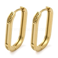 304 Stainless Steel Hoop Earring Findings, Oval, Earring Settings for Rhinestone, Real 14K Gold Plated, 19 Gauge, 19x2mm, Pin: 0.9mm(STAS-G317-05G)