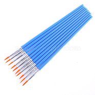 Plastic Micro Detail Paint Brush, with Nylon Brush Head and Aluminium Tube, for Painting Clay Tool, Dodger Blue, 1.1~1.2cm(DRAW-PW0001-047C)