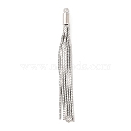 Brass Big Tassel Pendants, Platinum, 60x4mm, Hole: 1.6mm(KK-N256-13P)