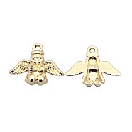 Nickel Free & Lead Free Alloy Human Pendants, Long-Lasting Plated, Angel, Light Gold, 21x26x4mm, Hole: 2mm(PALLOY-J218-185G-NR)