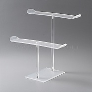 2-Tier Acrylic Headband Display Stands, Headband Organizer Risers with Iron Screw and Screwdriver, Clear, Finish Product: 25.5x15.5x24cm(ODIS-WH0027-052)