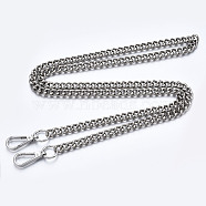 Bag Chains Straps, Iron Curb Link Chains, with Alloy Swivel Clasps, for Bag Replacement Accessories, Platinum, 1190x9mm(FIND-Q089-011P)