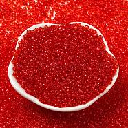 TOHO Round Seed Beads, Japanese Seed Beads, (5B) Transparent Siam Ruby, 8/0, 3mm, Hole: 1mm, about 10000pcs/pound(SEED-TR08-0005B)