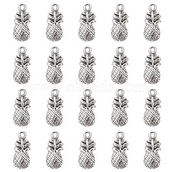 Pineapple Tibetan Style Alloy Pendants, Lead Free & Cadmium Free, Antique Silver, 19x9x3mm, Hole: 1mm(TIBEP-YW0001-38AS)