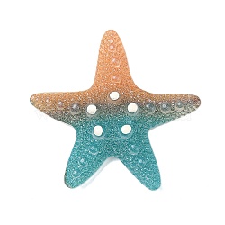 Gradient Color Opaque Resin Decoden Cabochons, Starfish, Dark Orange, 50x50x13.5mm(CRES-P036-01B-01)