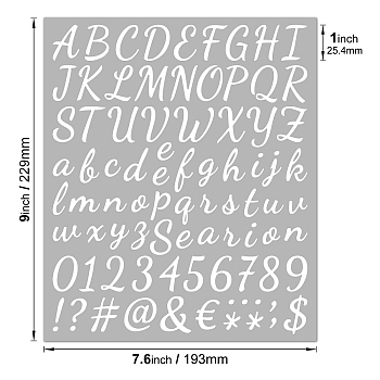 Adhesive Stickers, for Card-Making, Scrapbooking, Diary, Planner, Envelope & Notebooks, with Letter and Number, White, 19.3x22.9cm