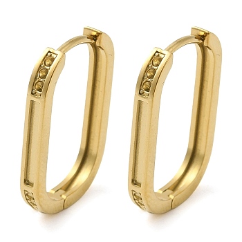 304 Stainless Steel Hoop Earring Findings, Oval, Earring Settings for Rhinestone, Real 14K Gold Plated, 19 Gauge, 19x2mm, Pin: 0.9mm