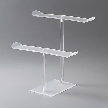 2-Tier Acrylic Headband Display Stands, Headband Organizer Risers with Iron Screw and Screwdriver, Clear, Finish Product: 25.5x15.5x24cm