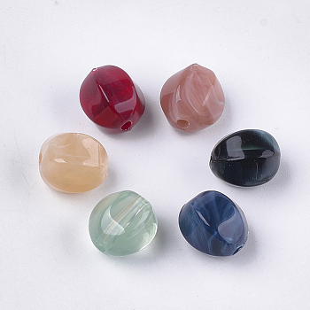 Acrylic Beads, Imitation Gemstone Style, Oval, Mixed Color, 13x12.5x11mm, Hole: 2mm