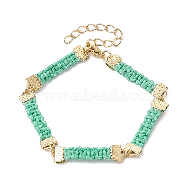 Medium Aquamarine Rectangle 304 Stainless Steel Bracelets