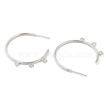 Brass Ring Stud Earrings Findings(KK-K351-26P)-2
