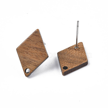 Accessoires de boucles d'oreilles en bois de noyer(X-MAK-N033-005)-4