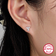 Boucles d'oreilles à tige en argent sterling plaqué rhodium 925 avec micro pavé de zircones cubiques et fleurs(CX0038-1)-3