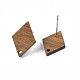 Accessoires de boucles d'oreilles en bois de noyer(X-MAK-N033-005)-4