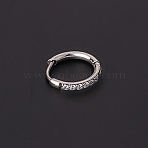 316 Stainless Steel Micro Pave Clear Cubic Zirconia Hoop Cartilage Earrings, Ring, Stainless Steel Color, 11.3mm, Inner Diameter: 8mm(WG9FB89-05)