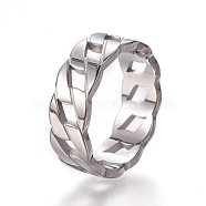 202 Stainless Steel Finger Rings, Stainless Steel Color, Size 6~9, 16~19mm(RJEW-E158-22P)