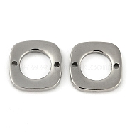 Non-Tarnish 304 Stainless Steel Links connectors, Square, Stainless Steel Color, 13.5x13.5x2mm, Hole: 1.5mm(STAS-I094-58P)