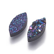 Imitation Druzy Gemstone Resin Beads, Horse Eye, Colorful, 15.3x7x3.5~4.5mm, Hole: 1.2mm(RESI-L026-E04)