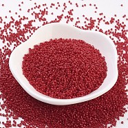 MGB Matsuno Glass Beads, Japanese Seed Beads, 15/0 Opaque Glass Round Hole Rocailles Seed Beads, Dark Red, 1.5x1mm, Hole: 0.5mm, about 5400pcs/20g(X-SEED-R017A-736)