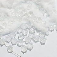 Transparent Glass Beads, Christmas Snowflake, WhiteSmoke, 11.5x10.5x7.5mm, Hole: 1mm(GLAA-B007-01J)