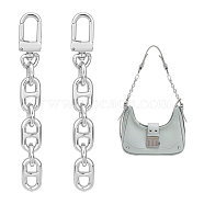 2PCS Alloy Mariner Link Chain Purse Strap Extenders, with Swivels, for Bag Replacement Accessories, Platinum, 11cm(FIND-UN0002-12P)