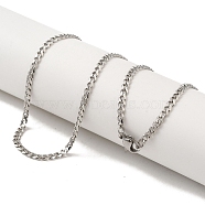201 Stainless Steel Curb Chain Necklaces for Men, Stainless Steel Color, 24.09 inch(61.2cm)(NJEW-M218-04B-P)