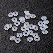 Rubber O Rings, Donut Spacer Beads, Fit European Clip Stopper Beads, Clear, 6x2mm, Hole: 3mm(X-FIND-H011-12)