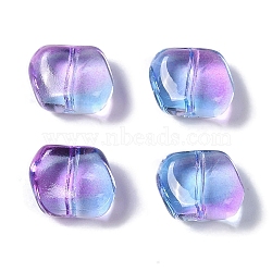 Baking Paint Glass Beads, Nuggets, Lilac, 8x9.5x5mm, Hole: 0.8mm(GLAA-S202-12D)