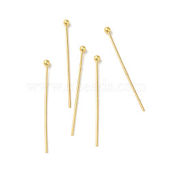 304 Stainless Steel Ball Head Pins, Real 18K Gold Plated, 29.8x0.6mm, Head: 1.9mm(STAS-K285-03C-G)