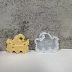 Halloween Theme Candles Silicone Molds, Epoxy Resin Candle Making, Ghost, 104x108x24mm(SIL-B075-07D)