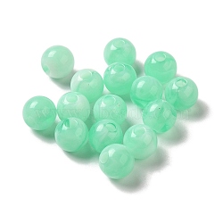 Imitation Gemstone Acrylic Beads, Round, Light Green, 8x7mm, Hole: 2mm, 1351pcs/500g(OACR-M006-06A)