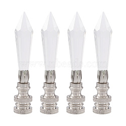 Spritewelry 4Pcs Glass Lampshade Decorations, with Brass & Iron Finding, Platinum, 76x14mm, Hole: 5.5mm(AJEW-SW0001-03P)