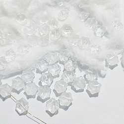 Transparent Glass Beads, Christmas Snowflake, WhiteSmoke, 11.5x10.5x7.5mm, Hole: 1mm(GLAA-B007-01J)