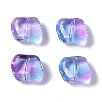 Baking Paint Glass Beads, Nuggets, Lilac, 8x9.5x5mm, Hole: 0.8mm