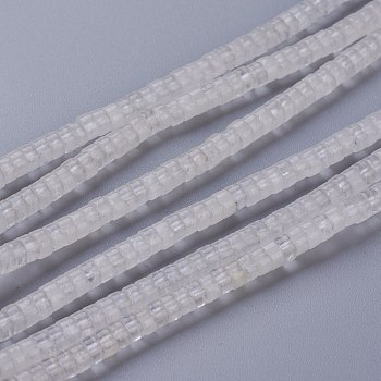Natural Quartz Crystal Beads Strands, Rock Crystal, Heishi Beads, Flat Round/Disc, 4~4.5x2.5mm, Hole: 0.7mm, about 167pcs/strand, 15.43 inch(39.2cm)