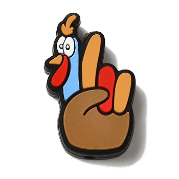 Thanksgiving Theme Silicone Beads, Brown, Chick, 19.5x18x7.5mm, Hole: 2mm