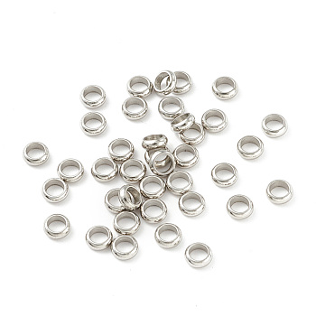 201 Stainless Steel Spacer Beads, Flat Round, Stainless Steel Color, 4.5x1.5mm, Hole: 3mm