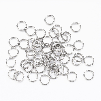 304 Stainless Steel Split Rings, Double Loops Jump Rings, Stainless Steel Color, 5x1mm, about 4mm inner diameter