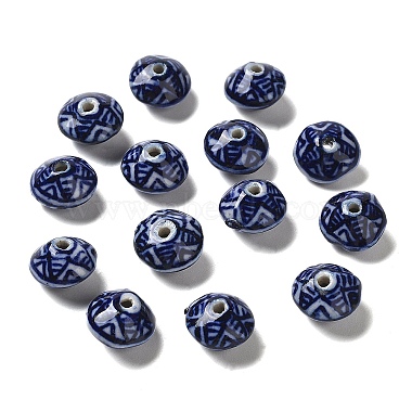 Midnight Blue Rondelle Porcelain Beads