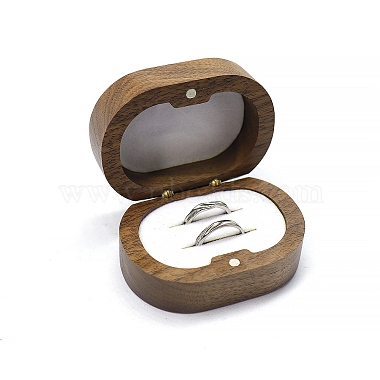 White Oval Wood Ring Box
