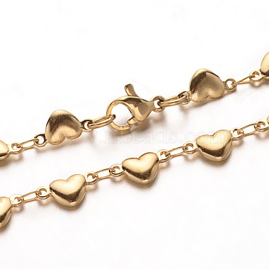 Bracelets avec lien de coeur en 304 acier inoxydable(BJEW-M121-03G)-2