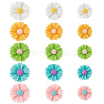 90Pcs 15 Style Resin Cabochons, Daisy, Mixed Color, 14~22x5~6mm(RESI-KS0001-11)