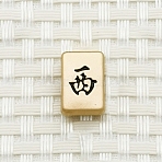 Alloy Enamel Beads, Moh-jong  Shape, Golden, West, 13.5x9.5x6mm, Hole: 3mm(FIND-WH0199-272G-03)