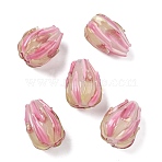 Handmade Lampwork Beads, Tulip, Flamingo, 21.5~22x16~16.5mm, Hole: 1.6mm(LAMP-A011-01A)