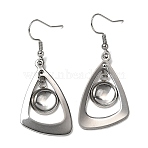 DIY Blank Dome & Teardrop 304 Stainless Steel Dangle Earring Making Kit, Stainless Steel Color, 50mm(EJEW-UN00003)