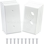 Nbeads 4Pcs 2 Styles Receptacle Outlet Wall Plate, Electrical Outlet Cover, Rectangle, White, 11.5x7cm, 2pcs/style(AJEW-NB0002-25)